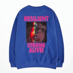 Winter Cool girl street wear navy blue sweater